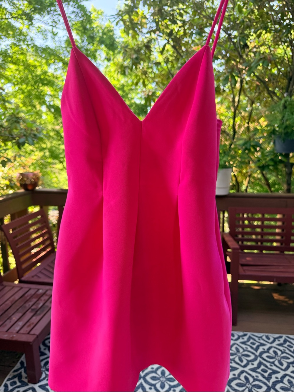 Zara Bright Fuchsia Spaghetti Strap Mini Dress